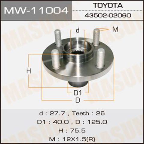 Колеса і маточини MW11004 MASUMA