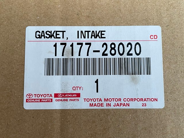Прокладка впускного колектора, нижня 1717728020 TOYOTA