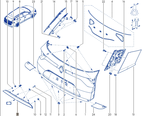 Накладка задньої 3-й/5-й двері 848100292R RENAULT