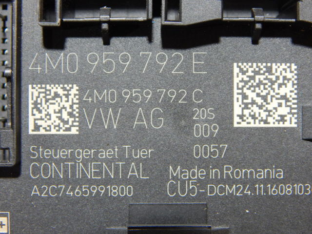 Блок комфорту передніх дверей 4M0959792E VAG