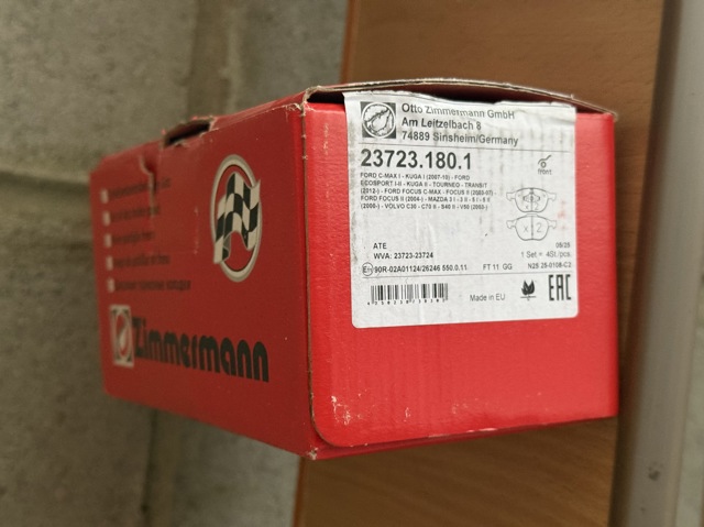 Колодки гальмівні передні, дискові 237231801 ZIMMERMANN