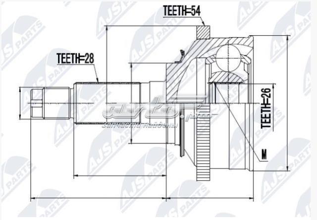 Шарнір різних кутових швидкостей передній G10342PC PASCAL