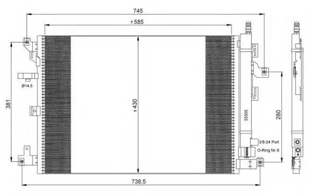 Радіатор кондиціонера volvo xc70 ii/xc90 i 2.4d-4.4 02-14 35889