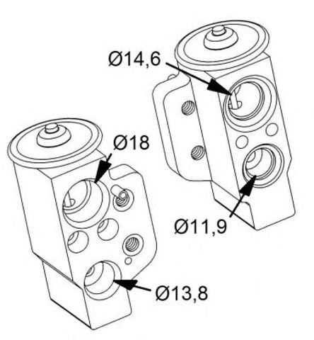 Клапан системи кондиціонування (розширювальний) vw caddy 03- 38417