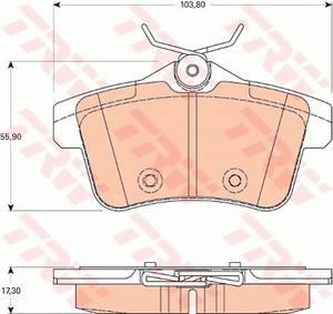 Колодки гальмівні задні, дискові GDB1828 TRW