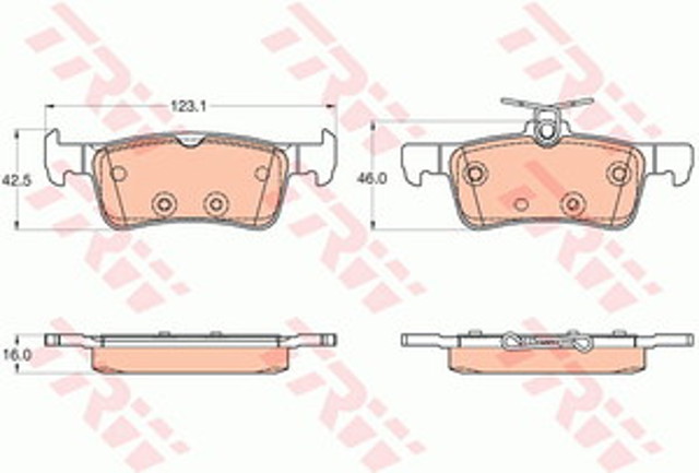 Задні гальмівні колодки GDB2055 TRW
