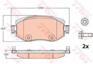 Колодки гальмівні дискові комплект GDB2175 TRW
