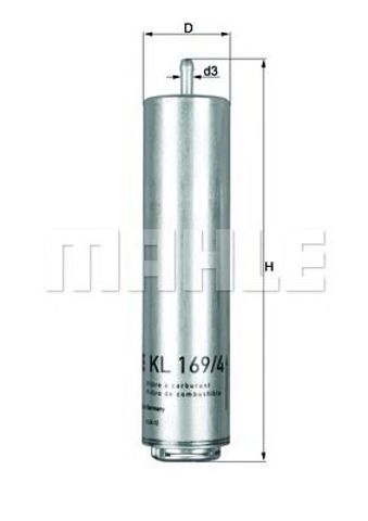 Фільтр паливний mahle KL169/4D