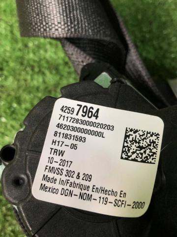 Пасок безпеки задній лівий 42765282 GM