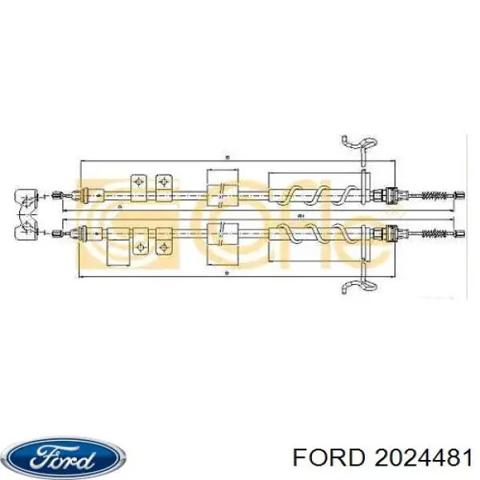 Трос ручного гальма задній, правий/лівий 2024481 FORD