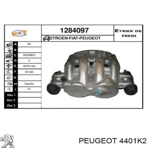 Супорт тормзной 4401K2 PEUGEOT