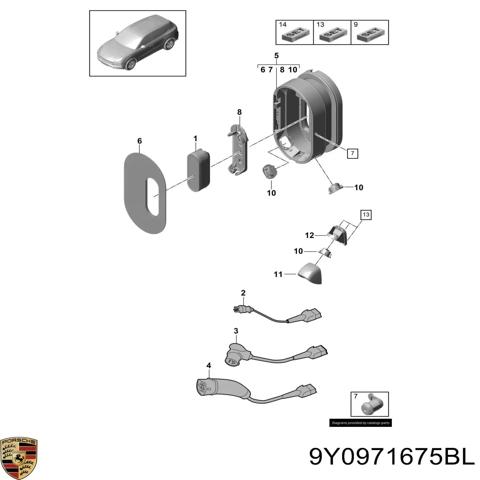 Кабель для заряджання електромобіля 9Y0971675BL PORSCHE