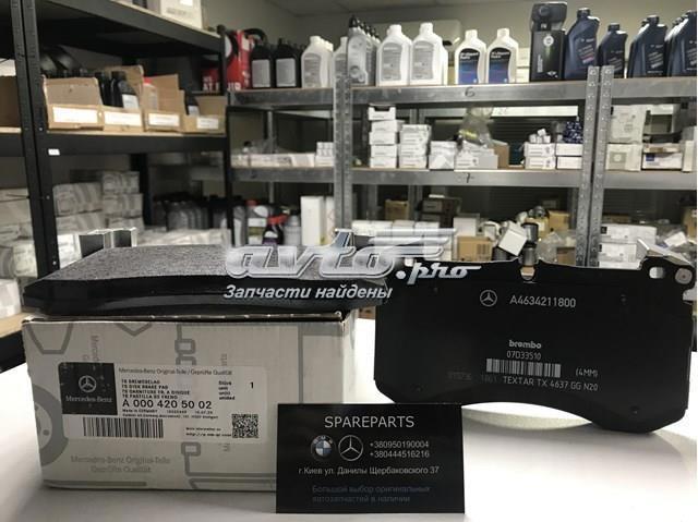 Колодки гальмівні дискові комплект A0004205002 MERCEDES