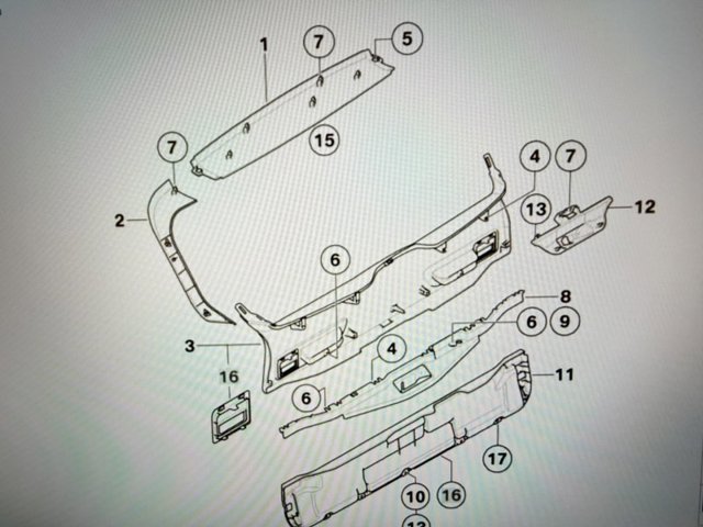 Обшивка-облицювання задніх дверей 51497172129 BMW