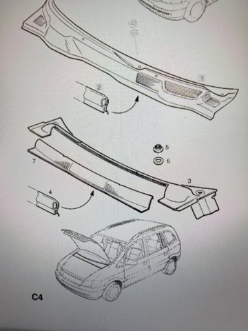 Водостік лобового скла, жабо 90547033 OPEL