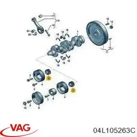 Зірочка приводу коленвала двигуна 04L105263C VAG