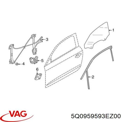 Блок комфорту передніх дверей 5Q0959593EZ00 VAG