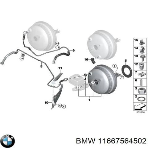 Трубопровід (гідровакуумного) підсилювача 11667564502 BMW
