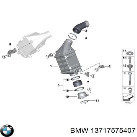 Шланг/патрубок интеркуллера 13717575407 BMW