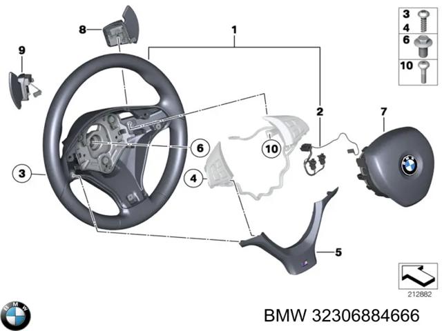 Подушка в кермі 32306884666 BMW