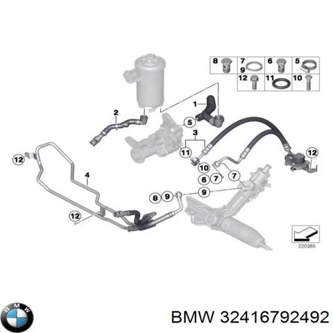 Шланг ГПК, низького тиску, від радіатора до бачка 32416792492 BMW