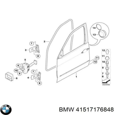 Петля передніх дверей, правою 41517176848 BMW
