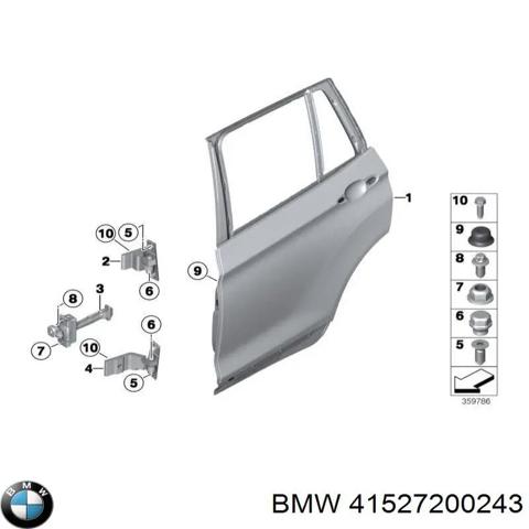 Дверний шарнір задній лівий 41527200243 BMW