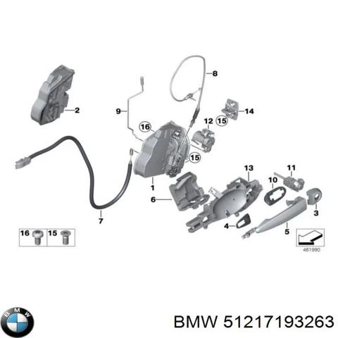 Тримач зовнішньої ручки дверей, передньої лівої 51217193263 BMW