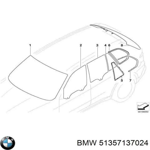 Скло заднє праве 51357137024 BMW