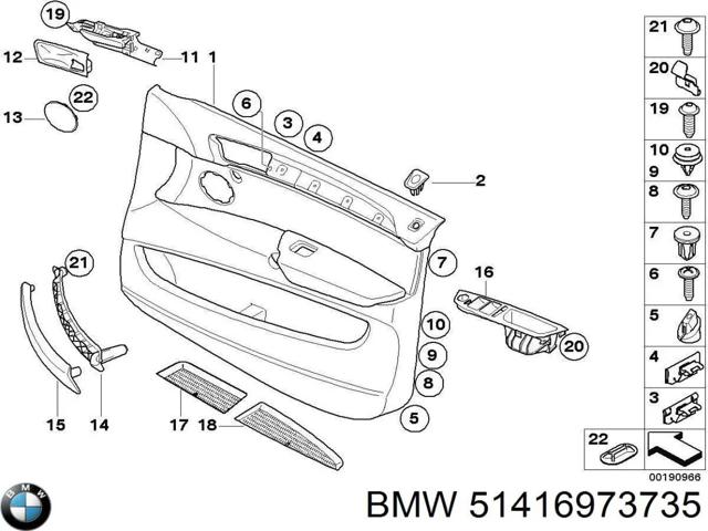 Накладка ручки дверей 51416973735 BMW
