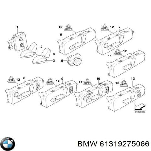 Блок кнопок механізму регулювання сидінь, правий 61319275066 BMW