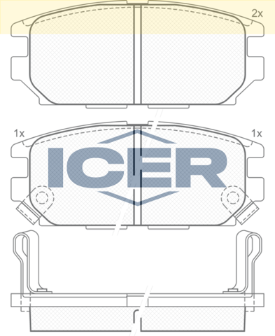 Колодки гальмівні задні, дискові 140983 ICER