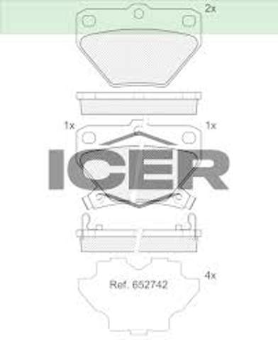 Задні колодки 181607 ICER