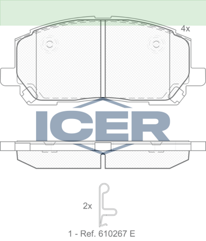 Тормозні колодки 181705 ICER