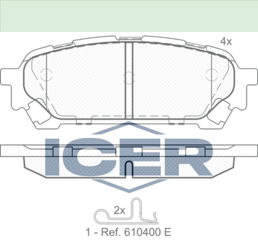 Задні колодки 181737 ICER