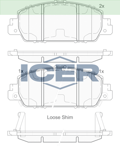 Колодки передні 182153 ICER