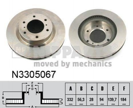 Гальмо дискове переднє N3305067 NIPPARTS
