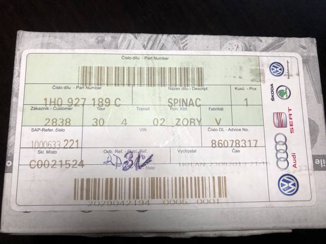 Датчик включення стопсигналу 1H0927189C VAG