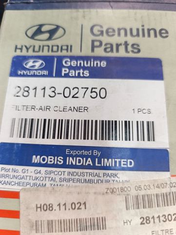 Автомобільний фільтр повітря 2811302750 HYUNDAI