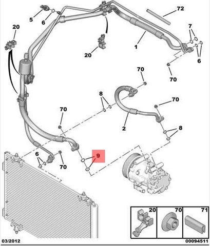 Сальник компресора кондиціонера 6460TP PEUGEOT