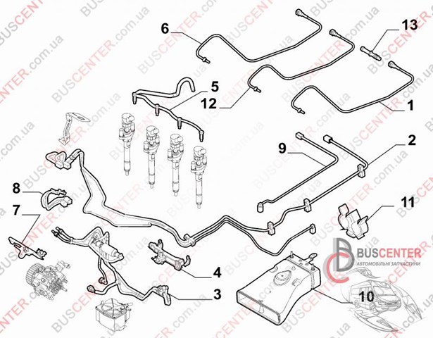 Трубка паливна, зворотня від форсунок 1574Q5 PEUGEOT