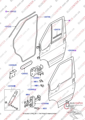 Завіса передніх дверей 6C1AV22800BA FORD