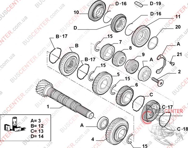 Шестерня 5-ї передачі, відома 9649267388 FIAT
