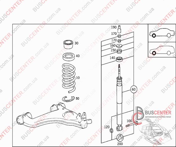 Пружина передньої підвіски A2103212804 MERCEDES