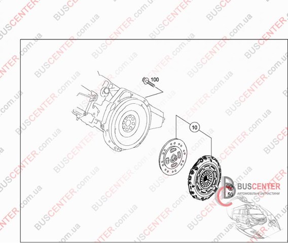Комплект зчеплення (диск, корзина, підшипник) A4152500501 MERCEDES