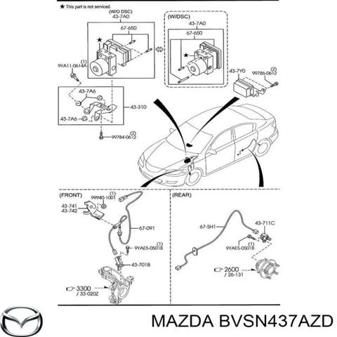 Блок керування АБС (ABS) BVSN437AZD MAZDA