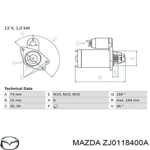 Стартер двигуна ZJ0118400A MAZDA