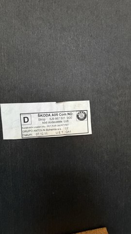 Оббивка даху (стеля) 5J9867501 VAG