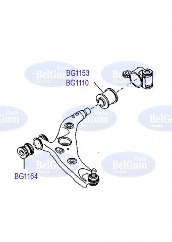 Сайлентблок нижній передньої підвіски BG1164 BELGUM