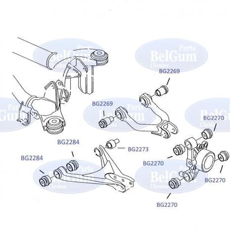 Сайлентблок тяги поперечної, задньої підвіски BGKIT6 BELGUM